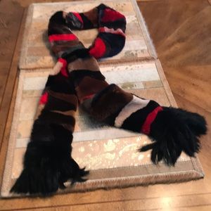 Multi colored faux fur scarf